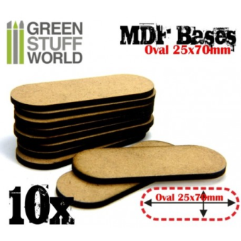 Base MDF - 10x ovale 25x70mm - Green Stuff World