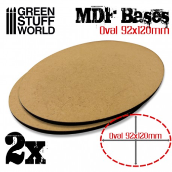 Base MDF - 2x ovale 92x120mm - Green Stuff World