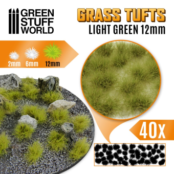 Grass TUFTS XL - 12mm self-adhesive - LIGHT  GREEN