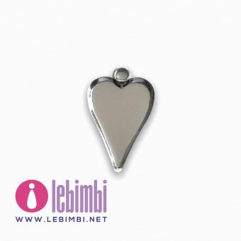 Base cammeo mini cuore in acciaio inox 304 - interno 15x9,5mm - 1 pezzo