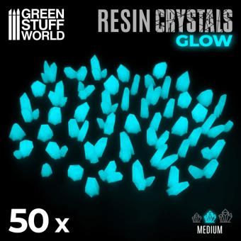 50x Cristalli in resina turchese - Glow - Green Stuff World