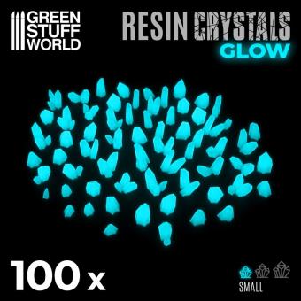 100x Cristalli in resina turchese - Glow - Green Stuff World