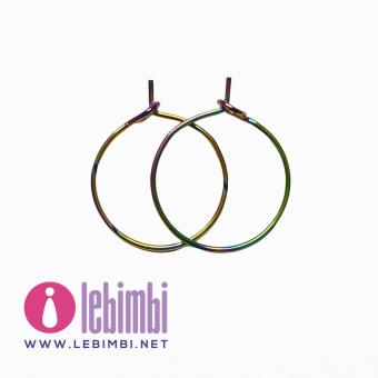Base orecchini "anelle" - Acciaio inox 316L Multicolor - 16x0,7mm - 1 paio