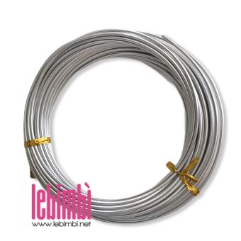 Filo wire in alluminio 2mm - silver plated - 10mt