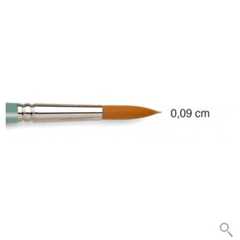 Pennello sintetico tondo per artisti, serie oro, 9902 - manico corto N.0 - Todo