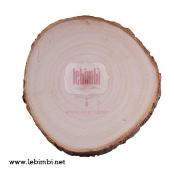 2x Base in legno - sezione tronco cerchio - diametro 12-15cm