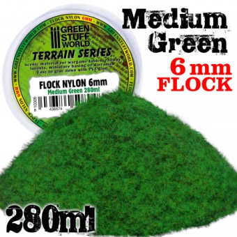 Static Grass Flock - Medium Green 6mm - 280 ml