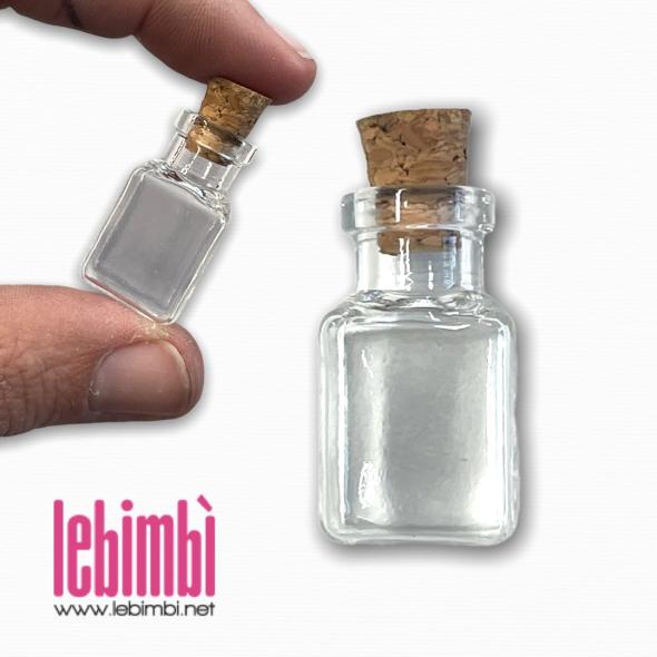 Bottigliette in vetro con tappo in sughero, rettangolo 25x14mm - 1 pezzo -  Online