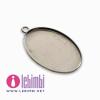 Base cammeo ovale in acciaio inox 304 - interno 30x20mm - 1 pezzo - foto 3