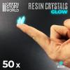 50x Cristalli in resina turchese - Glow - Green Stuff World - foto 2