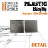 Base in Plastica Quadrato 50mm - Green Stuff World - 5 pezzi - foto 2
