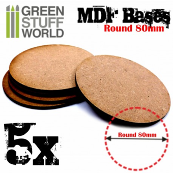 Base MDF - 5x cerchio 80mm - Green Stuff World
