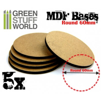 Base MDF - 5x cerchio 60mm - Green Stuff World