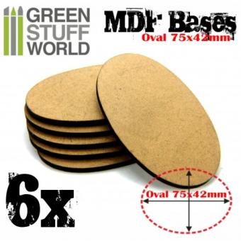 Base MDF - 6x ovale 75x42mm - Green Stuff World