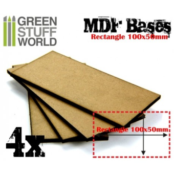 Base MDF - 4x rettangolo 50x100mm - Green Stuff World