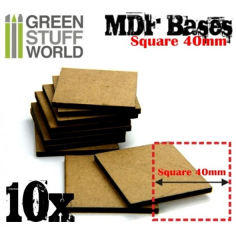 Base MDF - 10x quadrato 40mm - Green Stuff World