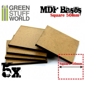 Base MDF - 5x quadrato 50mm - Green Stuff World