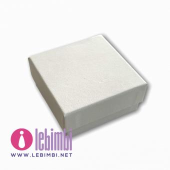 Scatolina Portagioie con cuscinetto,  Bianco, 75x75mm - 6 pezzi