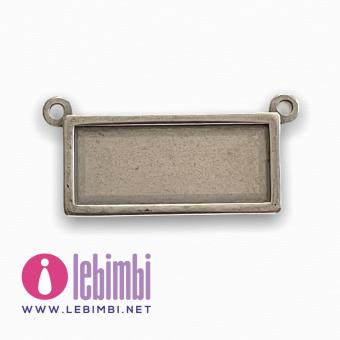 Base cammeo rettangolo connettore in acciaio inox 304 - interno 10x25mm - 1 pezzo
