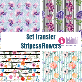 Set transfer - Stripes & Flowers