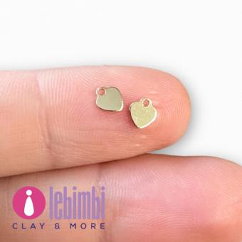 Charm "micro cuore", ottone placcato oro 24k - 5x4,5mm - 1 pezzo