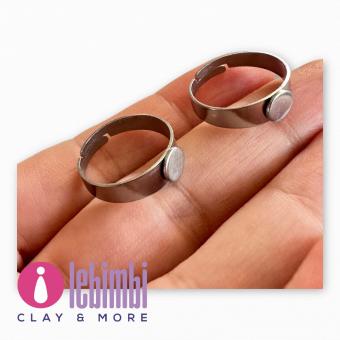 Base anello, Acciaio Inox 304, pad 6mm - misura 17mm (regolabile) - 1 pezzo