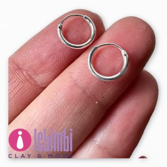 Anelle in argento 925, 10x1,2mm -  1 paio