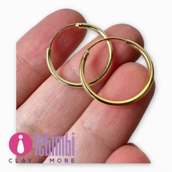 Anelle in argento 925, placcato oro 18k - 20mm -  1 paio