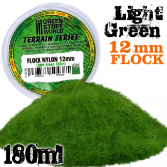 Static Grass Flock - Light Green 12mm - 180 ml