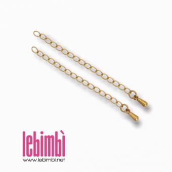 Estensore per bracciali/collane - acciaio inox 316l dorato - maglia 4x2,5mm - lunghezza 6cm - 1 pezzo