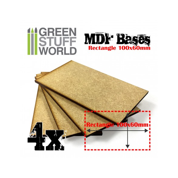 Base MDF - 4x rettangolo 60x100mm - Green Stuff World