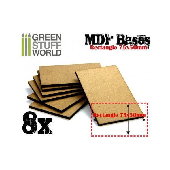Base MDF - 8x rettangolo 50x75mm - Green Stuff World