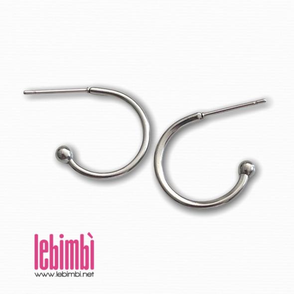Base orecchini "anelle", acciaio inox 304 con perni in acciaio chirurgico 316 - 16x21mm - 1 paio