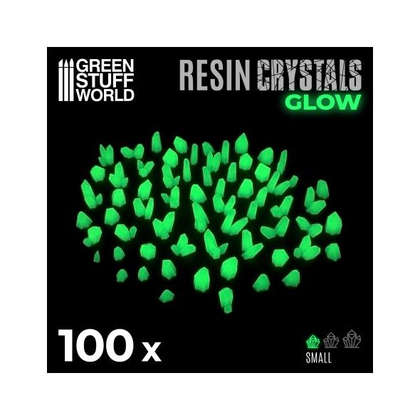 100x Cristalli in resina verde - Glow - Green Stuff World