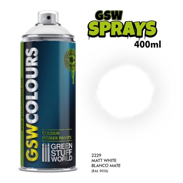 SPRAY Primer Colour Matt White 400ml - GSW