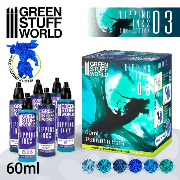 PAINT SET -  Dipping Collection 03 (blue/turquoise) - Green Stuff World