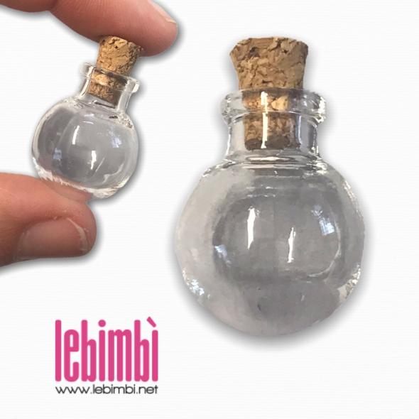 Bottigliette in Vetro con tappo in sughero, sfera 20mm - 1 pezzo