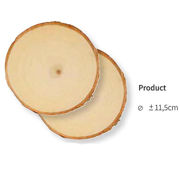 2x Base in legno - sezione tronco cerchio - diametro 11-12cm