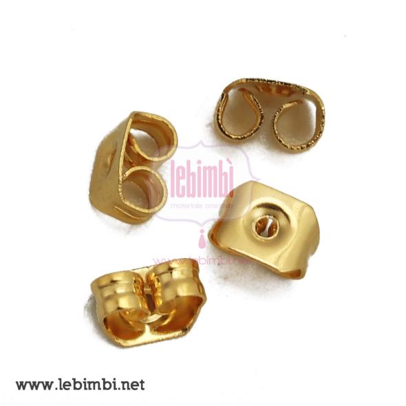 Farfalline retro orecchini, acciaio inox 316 Gold Plated, 5x4mm - 50 pezzi
