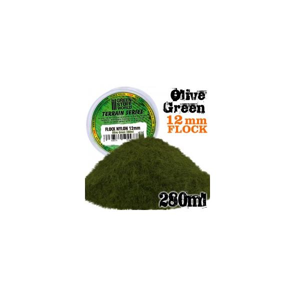 Static Grass Flock - Olive Green 12mm - 280 ml