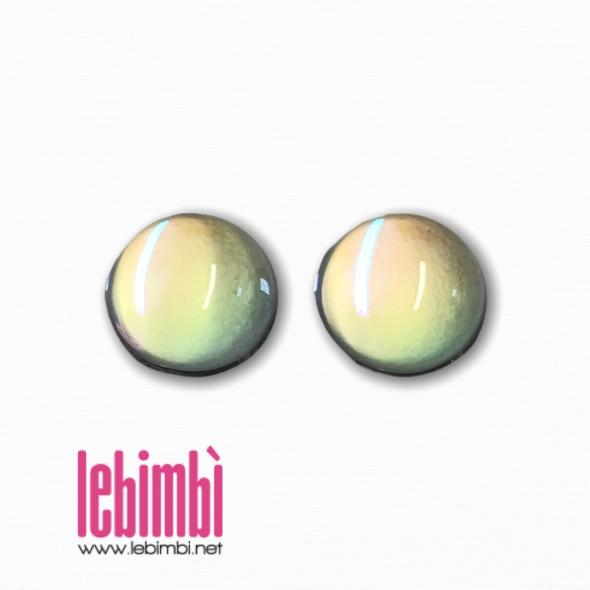 Cabochon in vetro Crystal AB,  10x5mm - 2 pezzi