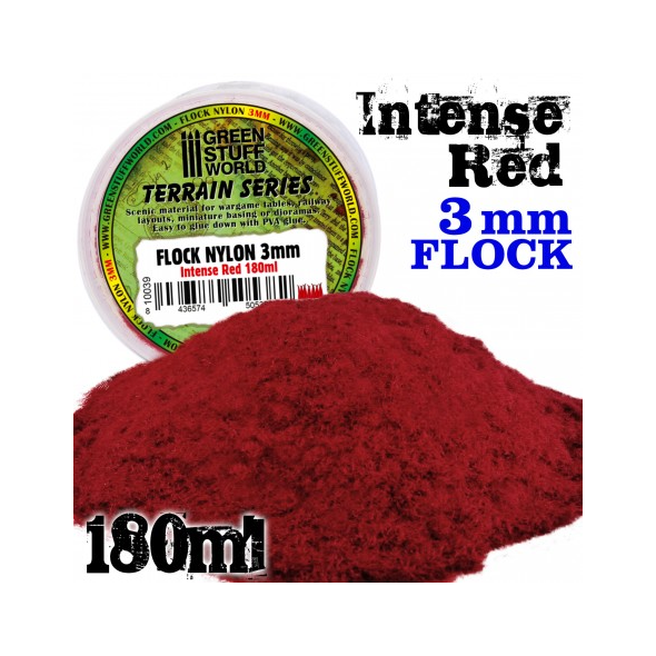 Static Grass Flock - Intense Red 3mm - 180 ml