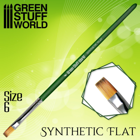 Pennello piatto sintetico nr 6 -Green series - GreenStuff World